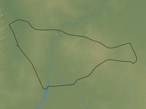 Khartoum, Sudan. Colored elevation map with lakes and rivers Stock Illustration
