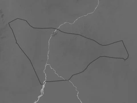 Khartoum, Sudan. Grayscale elevation map with lakes and rivers Stock Illustration