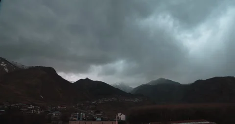 Khazbegi Timelapse Stock Footage 254395096