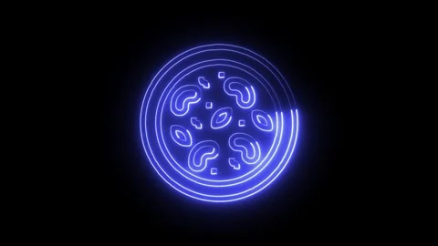 Kheer Icon Isolated on Black Background, Traditional Dessert Neon Line Moti.. Stock Footage 325667325