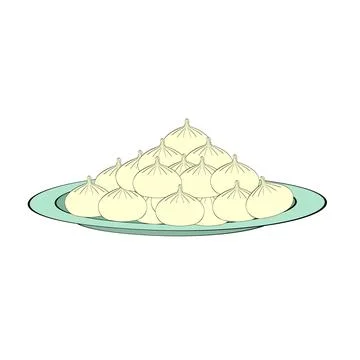 Khinkali colored Illustrazione stock