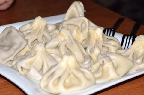 Khinkali cooked. Stock Photos