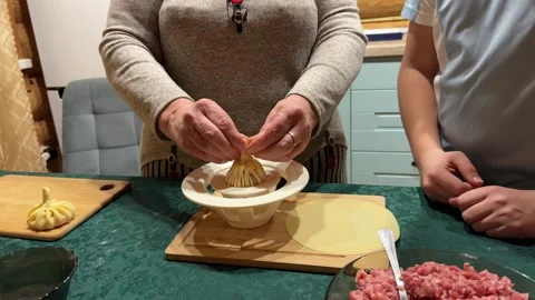 The khinkali cooking process. Stock Footage 306368876