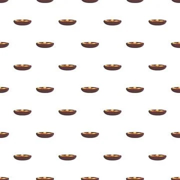 Khinkali dumplings on a ceramic dish seamless pattern Stock Illustration