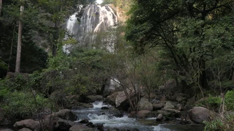 Khlong Lan Waterfall, Khlong Lan National Park, Kamphaeng Phet, in Thailand Stock Footage 264939140
