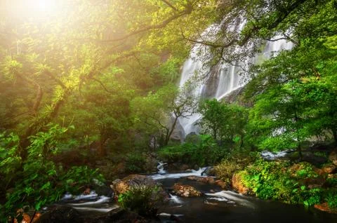 Khlong Lan Waterfall. Stock Photos