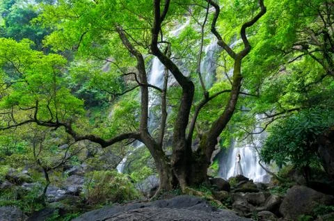 Khlong Lan Waterfall. Stock Photos