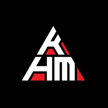 KHM triangle letter logo design with triangle shape. KHM triangle logo desi.. Stock Illustration