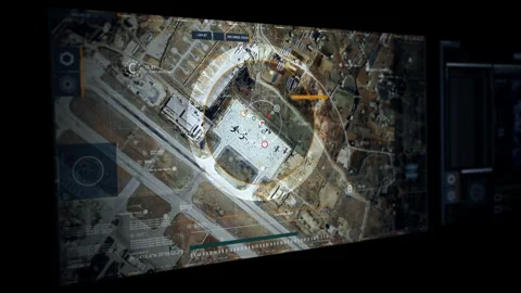 Khmeimim Air Base Satellite Camera View. War Planes detected. Syria. Technology. Video stock 272767854