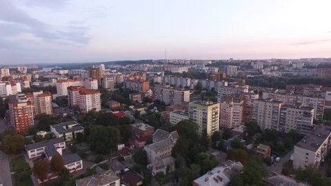 Khmelnitsky_Morning_Aerial_shoot 스톡 동영상 105547181