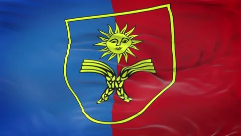 Khmelnytskyi Oblast (province of Ukraine) flag waving in the wind Video stock 149008813