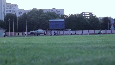 KHMELNYTSKYI, UKRAINE - AUGUST 10, 2017: FC players during training session Stock Footage 78760996