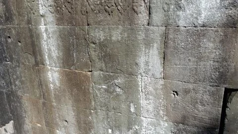 Khmer temples of Angkor, wall Stock Photos