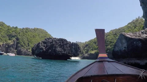 Kho phi phi islands, krabi, Thailand - Thai flag maya beach Stock Footage 131638196