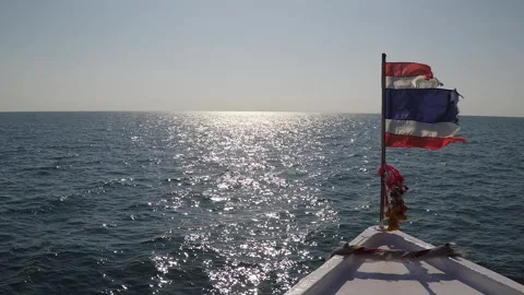 Kho phi phi islands, krabi, Thailand - Thai flag maya beach Stock Footage 131643175
