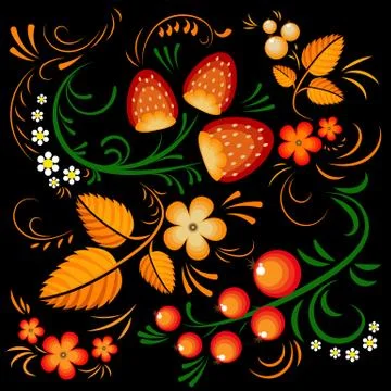 Khokhloma 스톡 일러스트