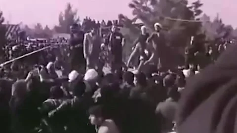 Khomeini first speech after return to Iran during 1979 revolution Stock-Footage 330131421