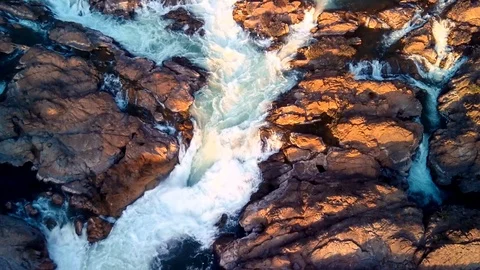 Khone Falls aerial view Video stock 123507386