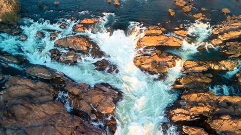 Khone Falls aerial view Video stock 123554286