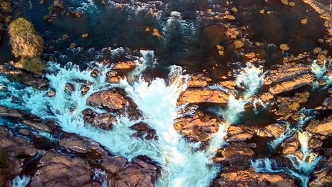 Khone Falls aerial view Video stock 123554287