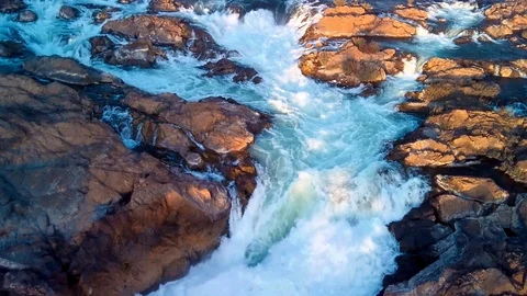 Khone Falls aerial view Video stock 123554288