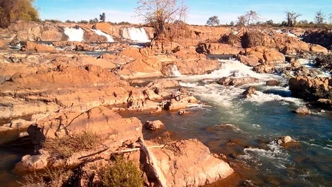 Khone Falls aerial view 動画素材 123756284
