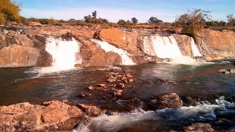 Khone Falls aerial view Video stock 123756293