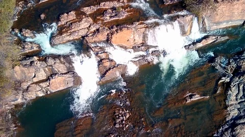 Khone Falls aerial view Video stock 123893973
