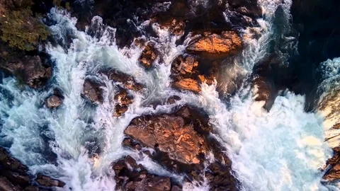 Khone Falls aerial view Stock Footage