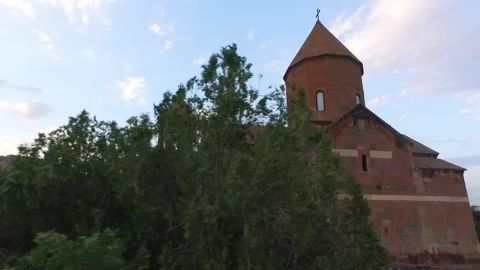 Khor Virap Monastery behind trees 2 Video stock 331743980