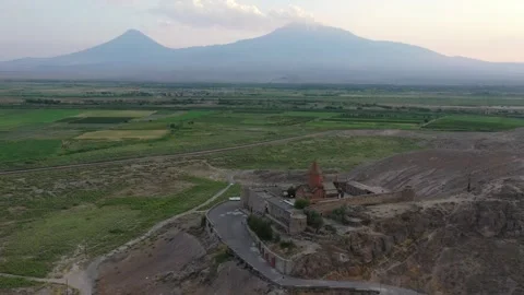 Khor Virap monastery complex by drone 4 Stock Footage 331593997