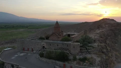 Khor Virap monastery complex by drone 6 Stock Footage 331594010