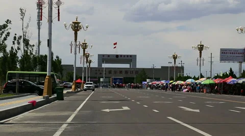 Khorgos border port Vídeo Stock 54911450