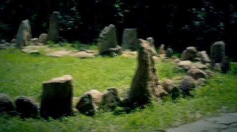 The Khortitsa island ancient pagan temple Stock Footage 34380262