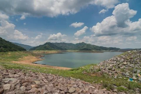 Khun Dan Prakan Chon Dam View Stock Photos