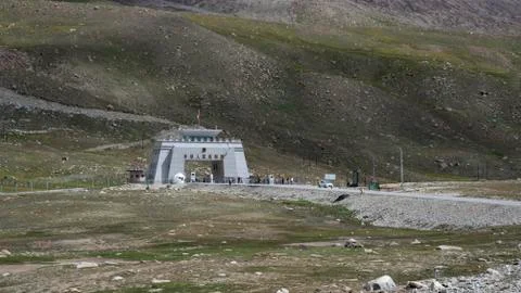 Khunjerab Pass, the highest border crossing in the world between Pakistan and Stock Photos