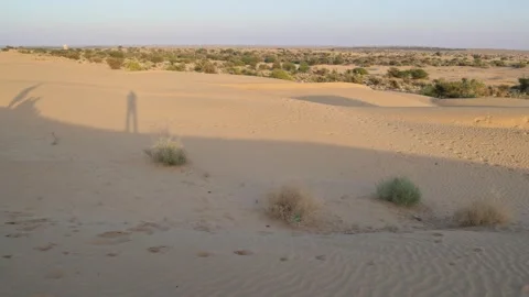 Khuri Desert Sand Dune located near Jaisalmer, Rajasthan (India) Stock Footage 284555438