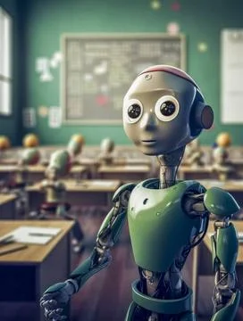 KI-humanoide Roboter in der Schule, Konzepte der künstlichen Intelligenz o.. Stock Photos