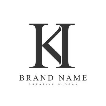 KI trendy logotype template. Initial letter k and i classic font style. Cre.. Stock Illustration