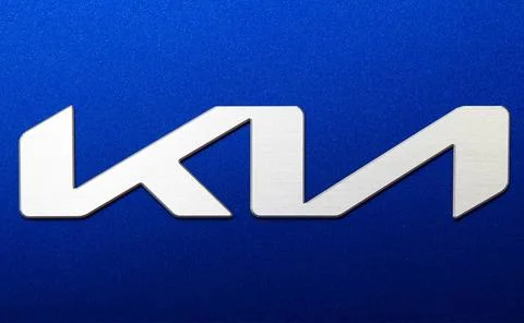 Kia logo emblem sign Sofia, Bulgaria - 3 June, 2022: Close-up of Kia logo ... Stock Photos