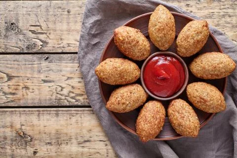 Kibbeh traditional middle eastern arabic lamb meat stuffed and bulgur kofta Stock Photos