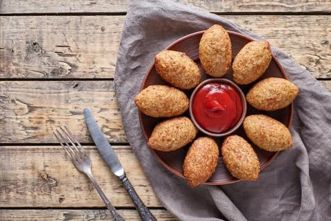 Kibbeh traditional middle eastern arabic lamb meat and bulgur kofta meatball Stock Photos