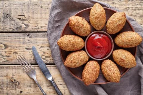 Kibbeh traditional middle eastern arabic lamb meat and bulgur kofta spicy Stock Photos