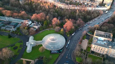 Kibble Palace Drone View, Glasgow Botanic Gardens Stock Footage 263491998