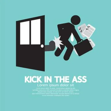 Kick In The Ass Symbol Vector Illustration Stock Illustration