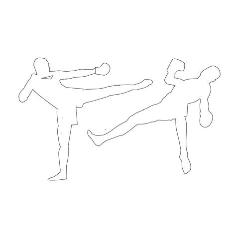 Kick boxer icon on white Stock Illustration