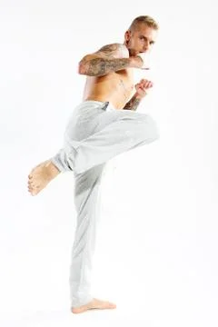 Kick boxing.  Stock Photos