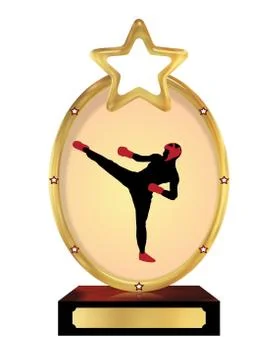 Kick boxing Trophy Stock Illustration