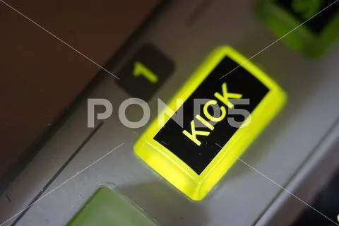 Kick button technology Stock Photos