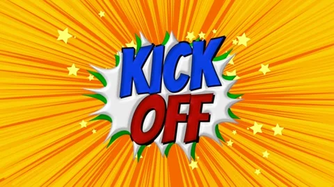 Kick off comic text pop art style on speech bubble explosion 스톡 동영상 336003468